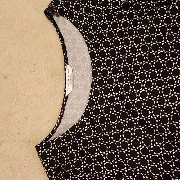 Peter Nygad Women tunic with rushing detail long sleeves black & white 3X W-542 - Picture 2 of 7